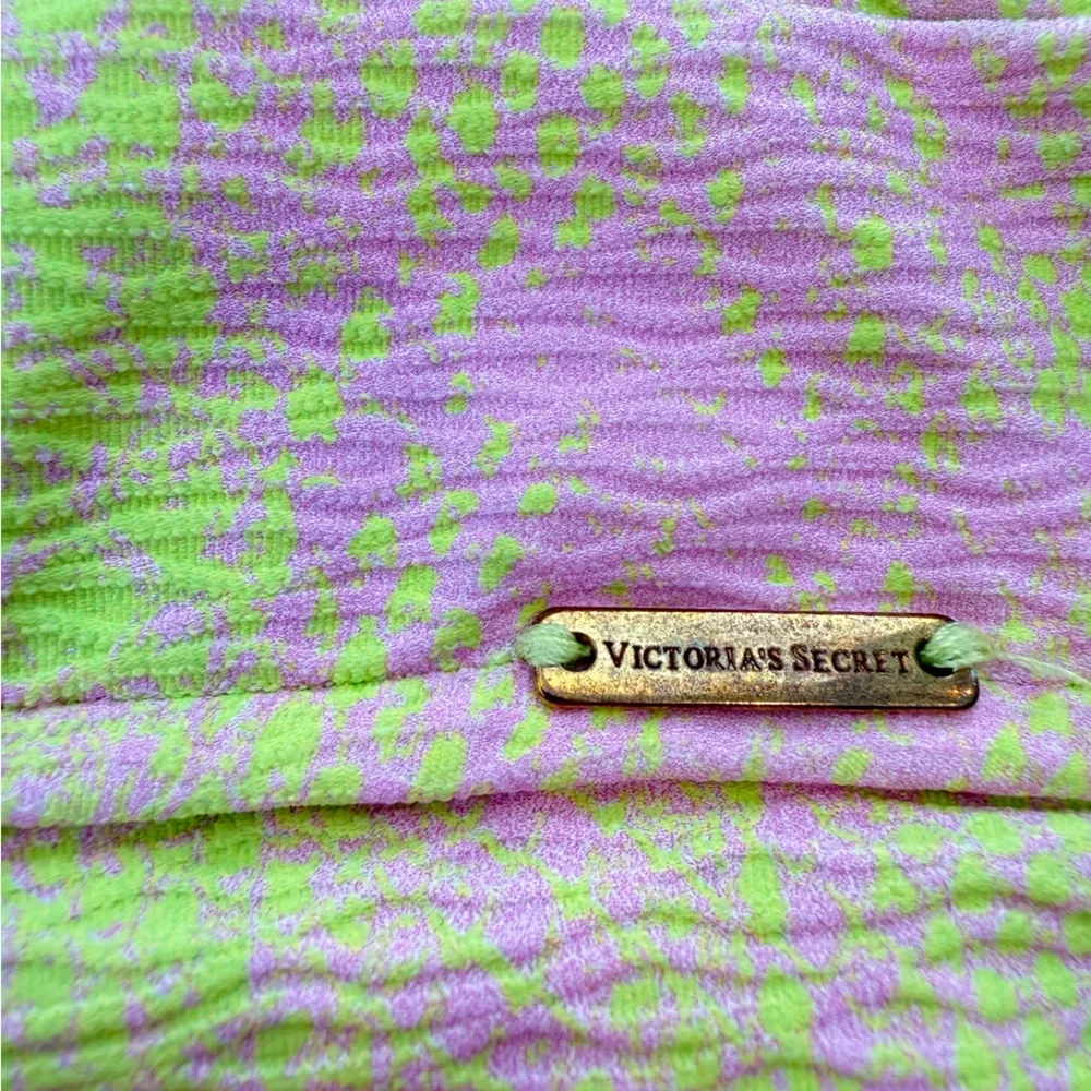 Pristine Elsa Hosk Victoria’s Secret Neon Snakeskin High Waist Bikini Set Medium